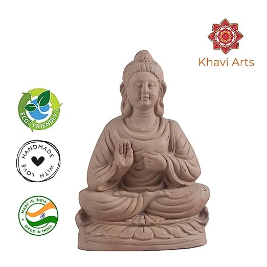 Khavi Arts Handmade Terracotta Vaastu Buddha | Ideal for Home Decor & Festive Decor| Eco Friendly Showpiece for Living Room