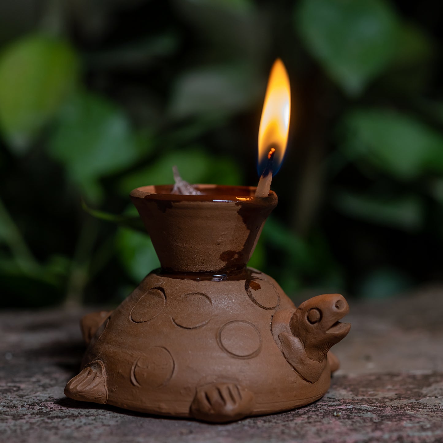 Khavi Arts Handmade Terracotta Clay Tortoise Diya/Deepa | Ideal for Home Decor | Handmade Pottery | Set of 2 | Eco Friendly Gifting Option