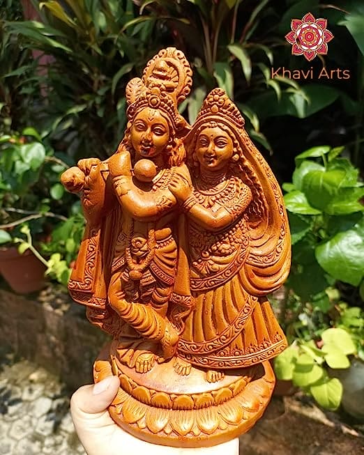 Khavi Arts Handmade Terracotta Radha Krishna| Ideal for Home Decor| Eco Friendly| Premium Gifting Option| Show Piece