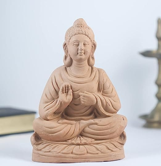 Khavi Arts Handmade Terracotta Vaastu Buddha | Ideal for Home Decor & Festive Decor| Eco Friendly Showpiece for Living Room