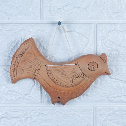 Khavi Arts Premium Artisanal Terracotta Bird Wall Hanging | Ideal for Home Decor | Made by Rural Artisans | Eco Friendly | Perfect for Balcony and Gifting