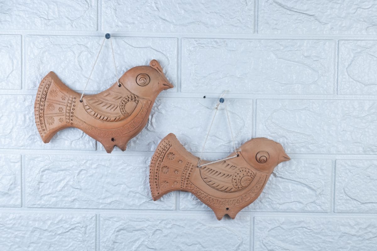 Khavi Arts Premium Artisanal Terracotta Bird Wall Hanging | Ideal for Home Decor | Made by Rural Artisans | Eco Friendly | Perfect for Balcony and Gifting