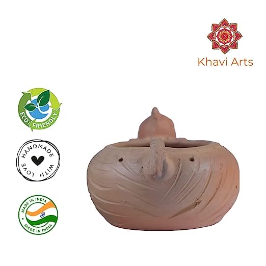 Khavi Arts Premiun Artisanal Handmade Terracotta Clay Chicken Shaped Pot/ Planter for Indoor Plants | Ideal for Home Decor or Showpiece or Key Holder| Eco Friendly | Made by Rural Artisans | Perfect for Balcony and Gifting