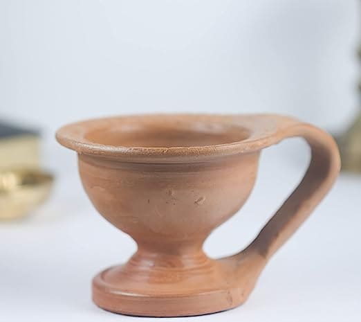 Khavi Arts Handmade Terracotta Clay Dhoopa Holder| Handmade Pottery | 100% Biodegradable | Ideal for Puja/Pooja, Auspicious Occasions and Gifting | Made by Rural Artisans