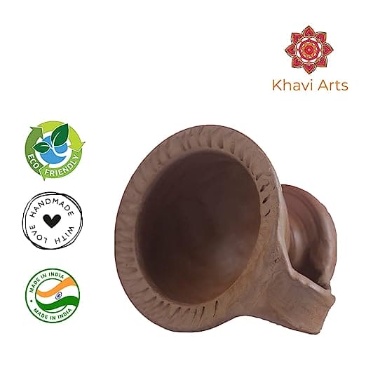 Khavi Arts Handmade Terracotta Clay Dhoopa Holder| Handmade Pottery | 100% Biodegradable | Ideal for Puja/Pooja, Auspicious Occasions and Gifting | Made by Rural Artisans