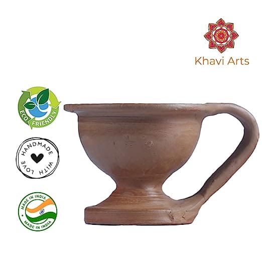 Khavi Arts Handmade Terracotta Clay Dhoopa Holder| Handmade Pottery | 100% Biodegradable | Ideal for Puja/Pooja, Auspicious Occasions and Gifting | Made by Rural Artisans