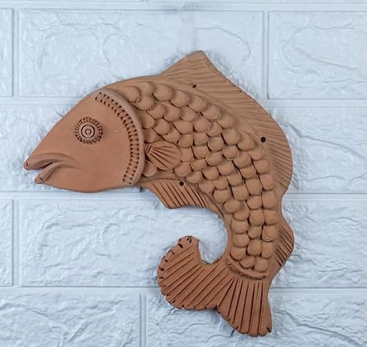 Khavi Arts Premium Artisanal Terracotta Fish Wall Hanging | Ideal for Home Decor | Made by Rural Artisans | Eco Friendly | Perfect for Balcony and Gifting