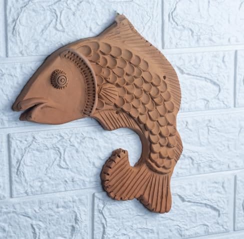 Khavi Arts Premium Artisanal Terracotta Fish Wall Hanging | Ideal for Home Decor | Made by Rural Artisans | Eco Friendly | Perfect for Balcony and Gifting