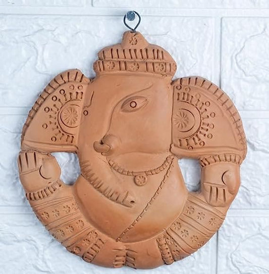 Khavi Arts Premium Artisanal Terracotta Ganesha Wall Hanging | Ideal for Home Decor | Made by Rural Artisans | Eco Friendly | Perfect for Balcony and Gifting