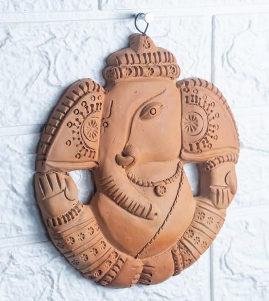 Khavi Arts Premium Artisanal Terracotta Ganesha Wall Hanging | Ideal for Home Decor | Made by Rural Artisans | Eco Friendly | Perfect for Balcony and Gifting