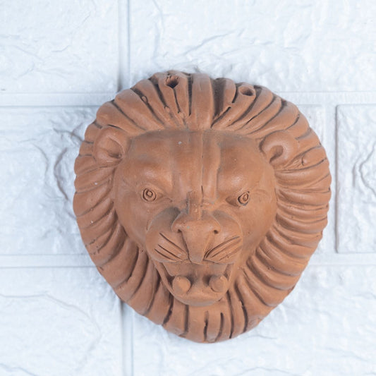 Khavi Arts Premium Artisanal Terracotta Lion Wall Hanging | Ideal for Home Decor | Made by Rural Artisans | Eco Friendly | Perfect for Balcony and Gifting