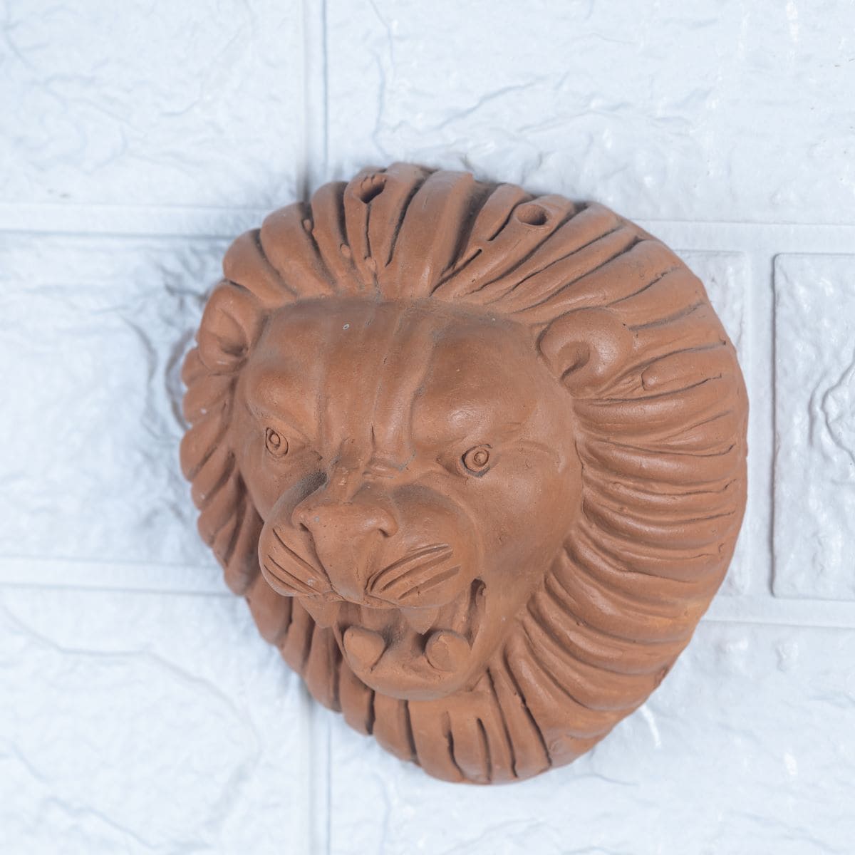 Khavi Arts Premium Artisanal Terracotta Lion Wall Hanging | Ideal for Home Decor | Made by Rural Artisans | Eco Friendly | Perfect for Balcony and Gifting