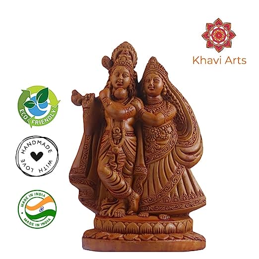 Khavi Arts Handmade Terracotta Radha Krishna| Ideal for Home Decor| Eco Friendly| Premium Gifting Option| Show Piece