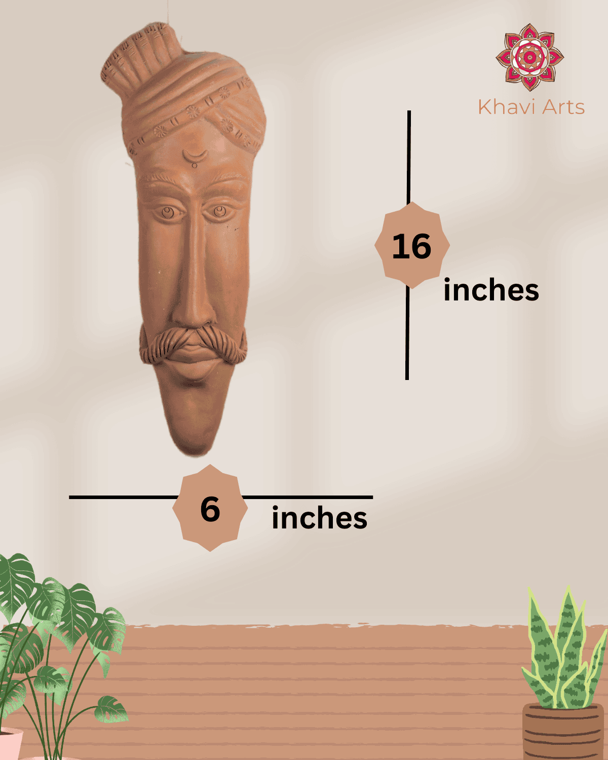 Khavi Arts Premium Artisanal Terracotta Boy Wall Hanging | Ideal for Home Decor | Made by Rural Artisans | Eco Friendly | Perfect for Balcony and Gifting