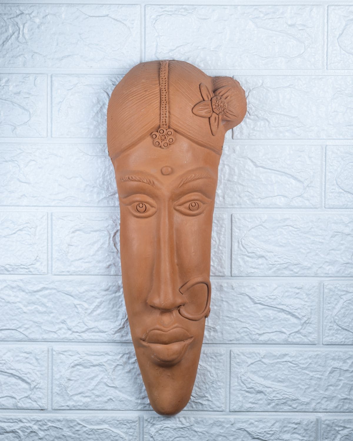 Khavi Arts Premium Artisanal Terracotta Girl Wall Hanging | Ideal for Home Decor | Made by Rural Artisans | Eco Friendly | Perfect for Balcony and Gifting