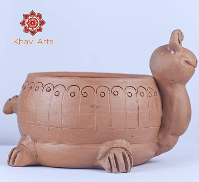 Khavi Arts Handmade Terracotta Clay Snail Shaped Pot/ Planter for Indoor Plants | Ideal for Home Decor or Showpiece or Key Holder| Eco Friendly