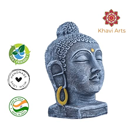 Khavi Arts Handmade Clay Buddha | Ideal for Home Decor| Eco Friendly| Large Size