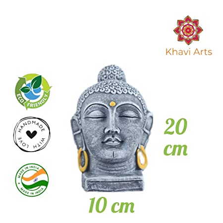 Khavi Arts Handmade Clay Buddha | Ideal for Home Decor| Eco Friendly| Large Size